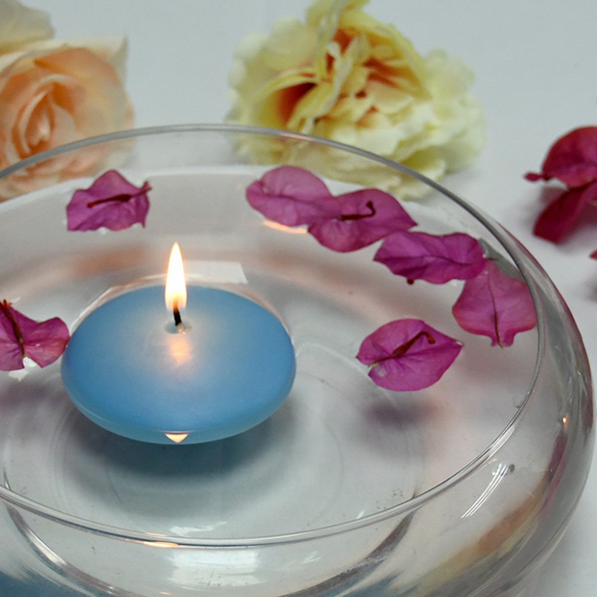 3 Inch Light Blue Floating Candles (12pc/Box)
