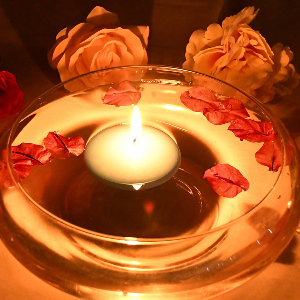 3 Inch Light Blue Floating Candles (12pc/Box)