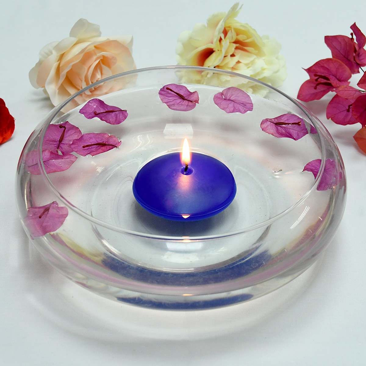 3 Inch Blue Floating Candles (72pcs/Case) Bulk