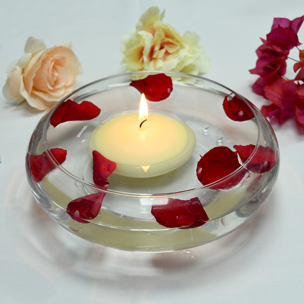4 Inch Ivory Floating Candles (24pcs/Case) Bulk