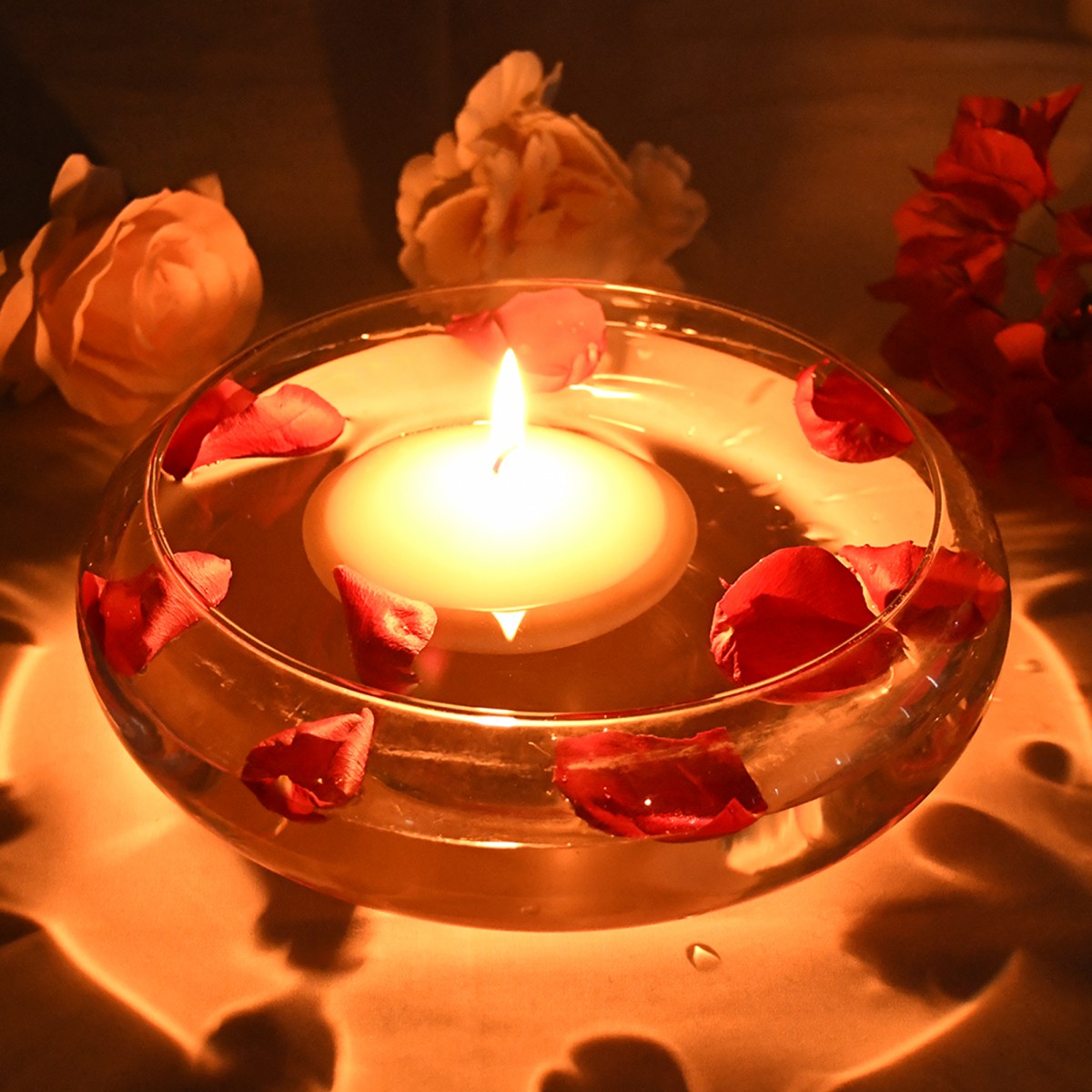 4 Inch Ivory Floating Candles (24pcs/Case) Bulk