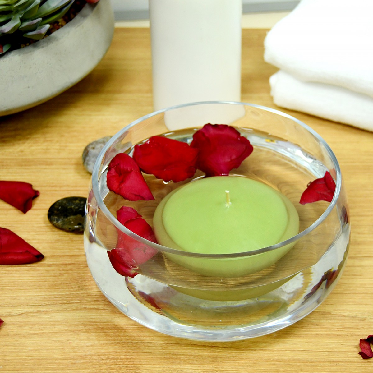 4 Inch Sage Green Floating Candles (3pc/Box)