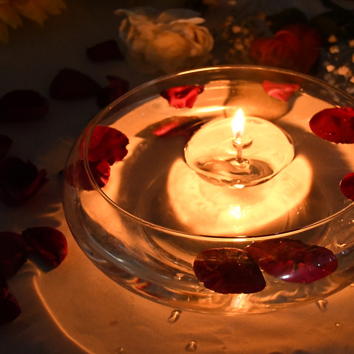 3 Inch Clear Gel Floating Candles (6pc/Box)