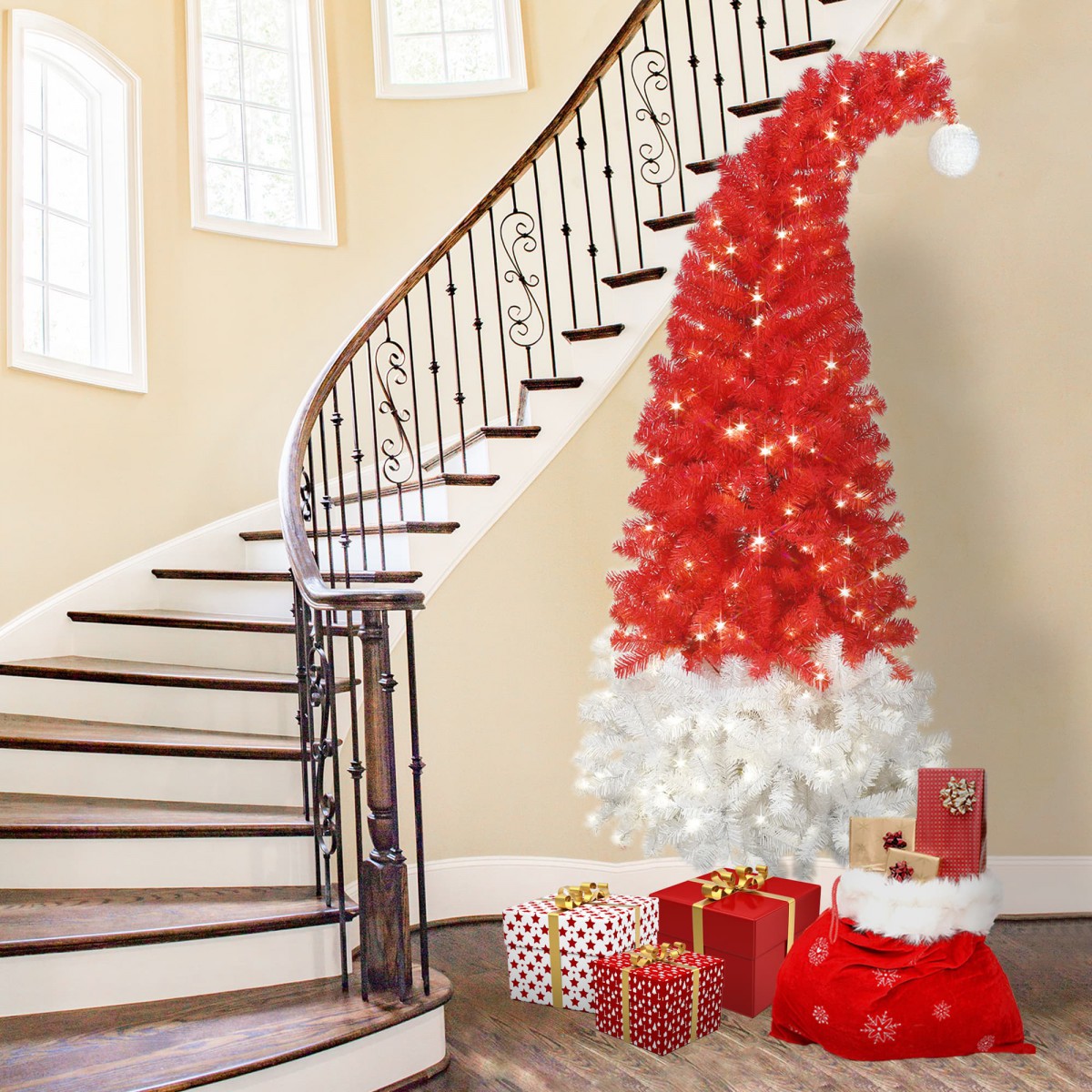Santa Tree 6FT PRE-LIT SANTA HAT TREE