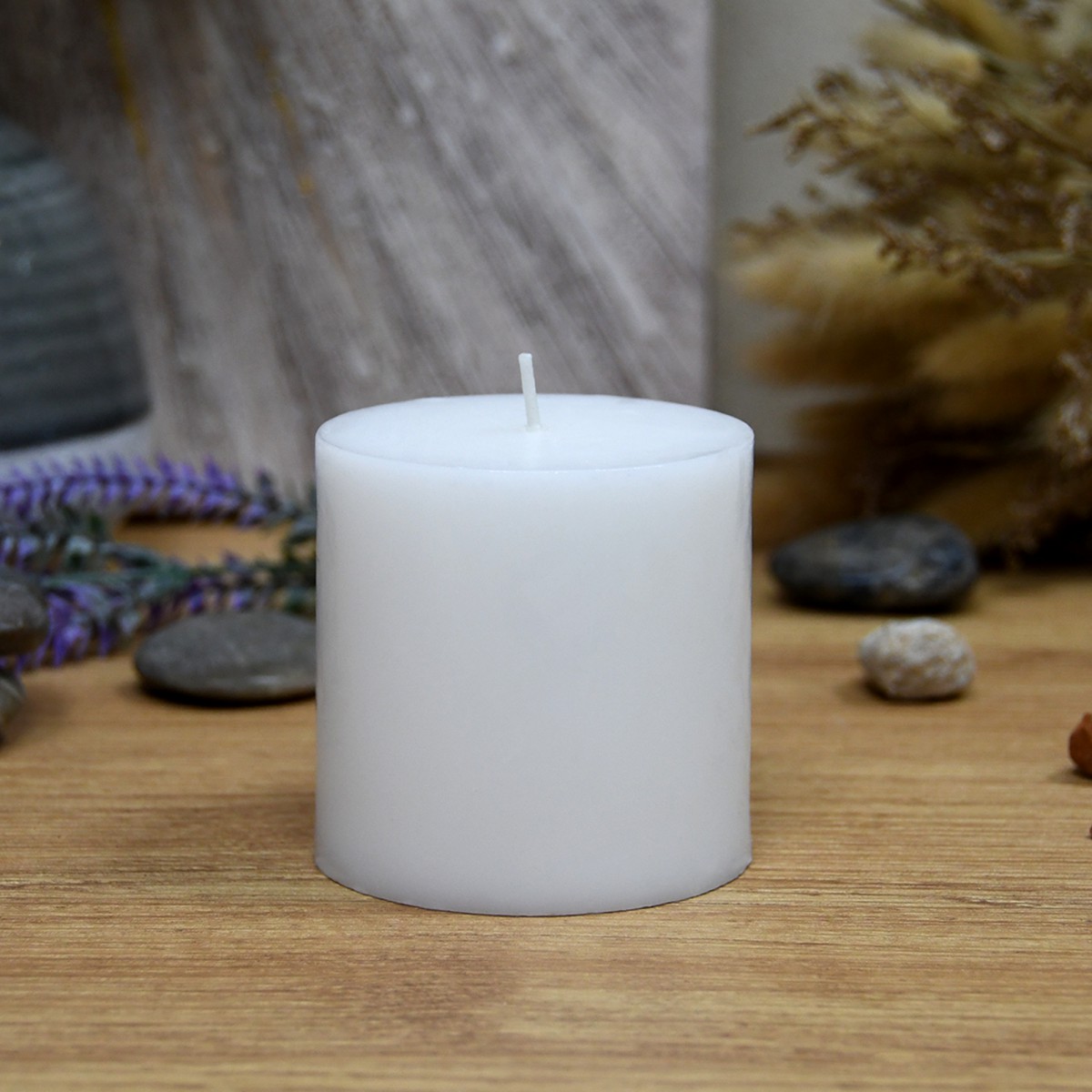 3 x 3 Inch White Citronella Pillar Candle (12pcs/Case) Bulk