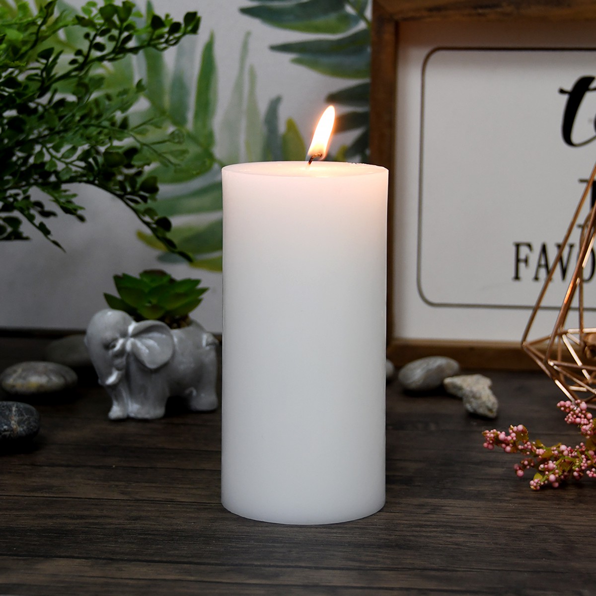 3 x 6 Inch White Citronella Pillar Candle