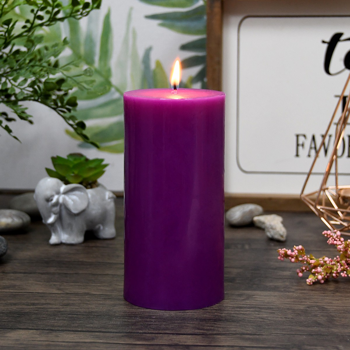 3 x 6 Inch Purple Pillar Candles(12pcs/Case) Bulk