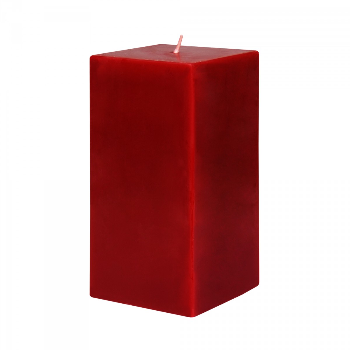 3 x 6 Inch Red Square Pillar Candle (12pcs/Case) Bulk