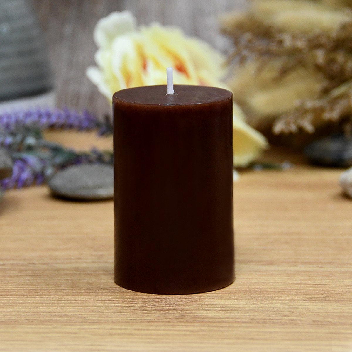 2 x 3 Inch Brown Pillar Candle