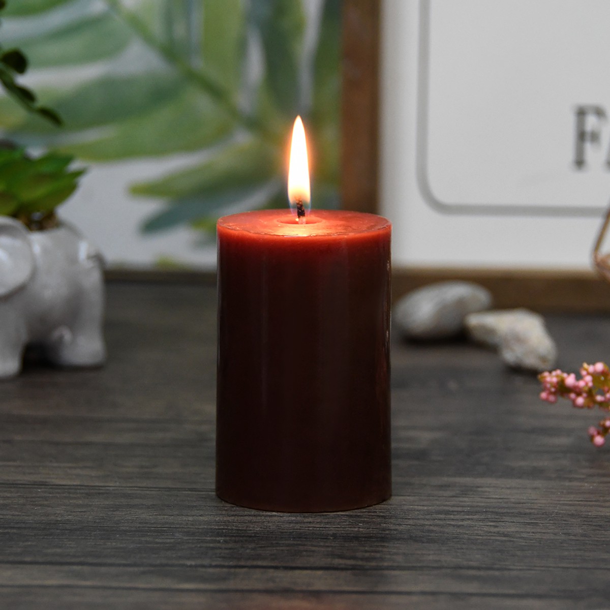 2 x 3 Inch Brown Pillar Candle