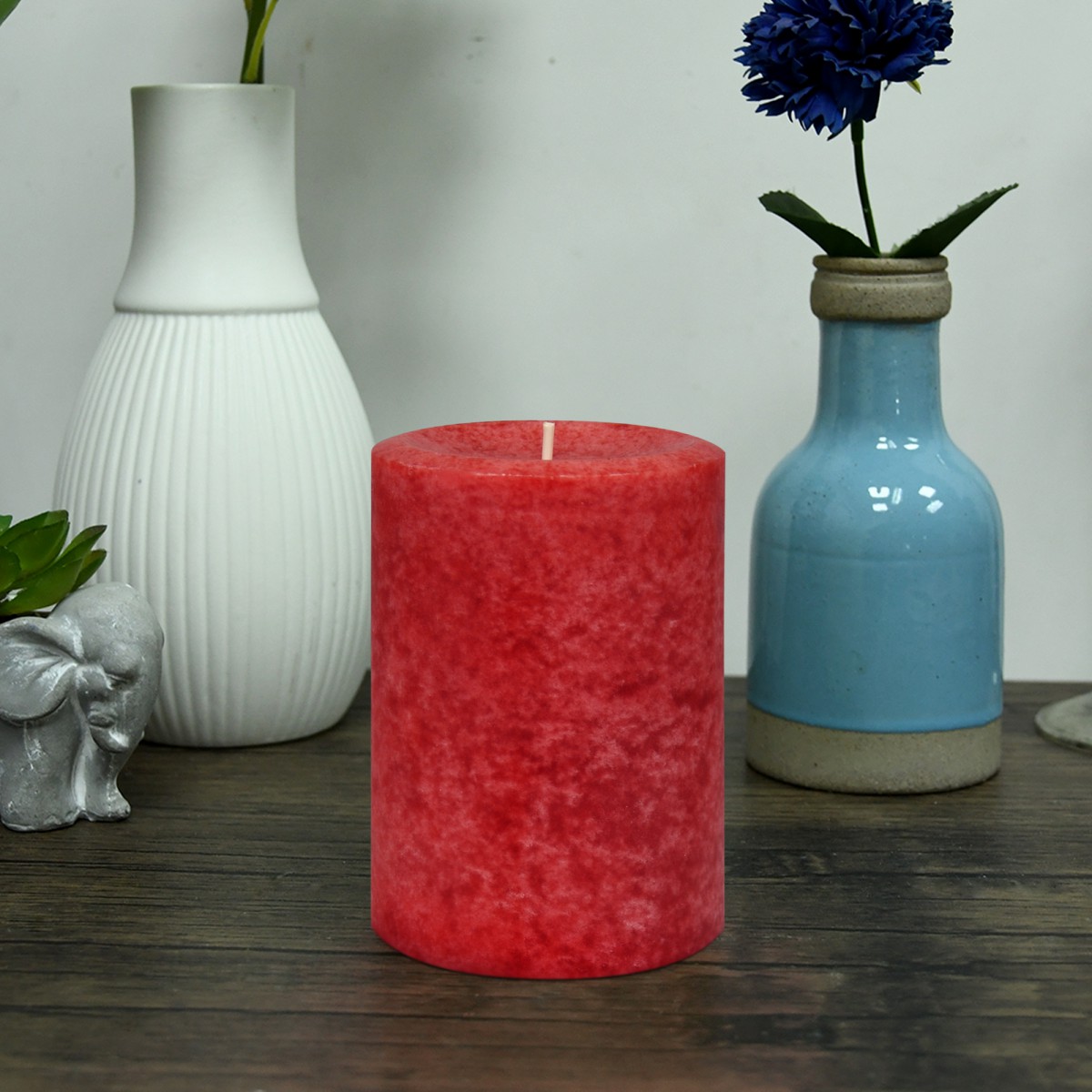 3 Inch x 4 Inch Cinnamon Cide Red Scented Pillar Candle