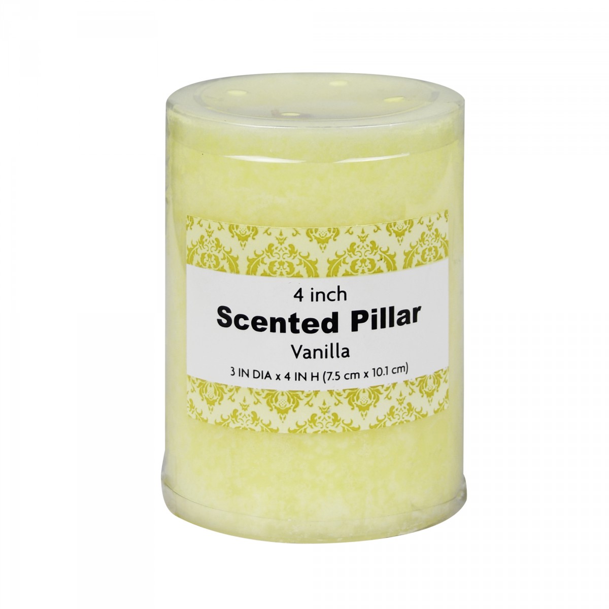 3 Inch x 4 Inch Ivory Vanilla Scented Pillar Candle