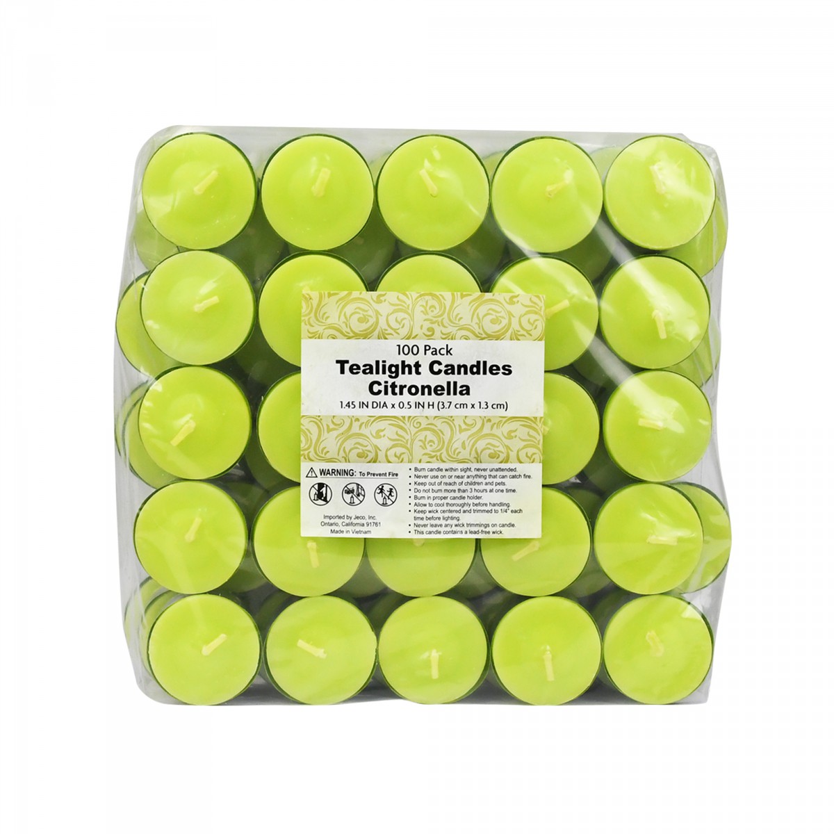 Lime Green Citronella Tealight Candles (100pcs/Box)