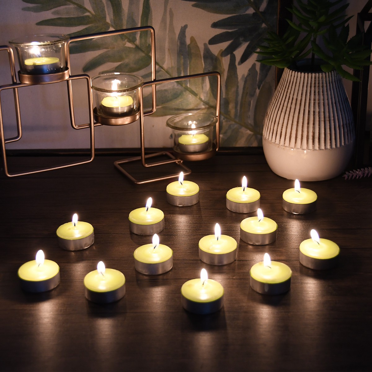 Lime Green Citronella Tealight Candles (100pcs/Box)