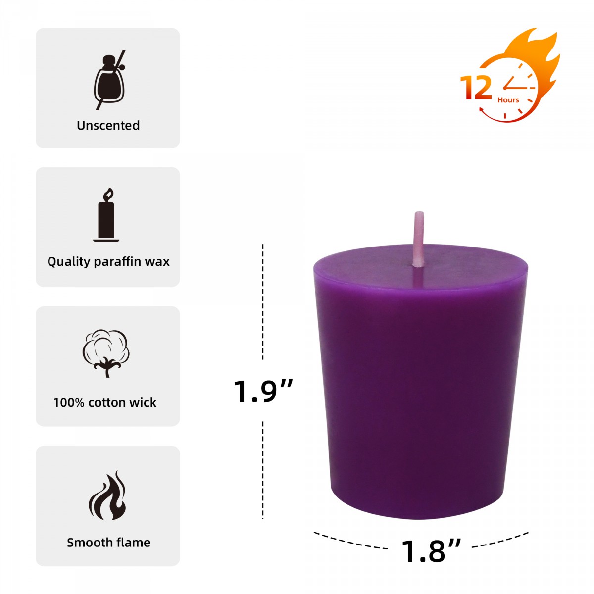 Purple Votive Candles (96pc/Case) Bulk