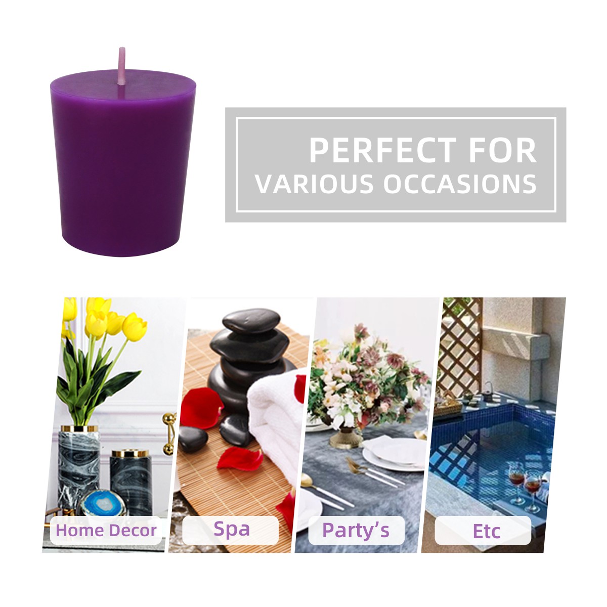 Purple Votive Candles (96pc/Case) Bulk