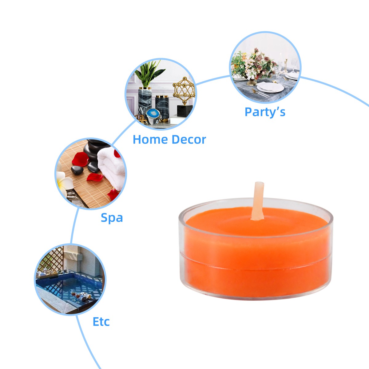 12pk Pumpkin Spice Orange Tealight Candles