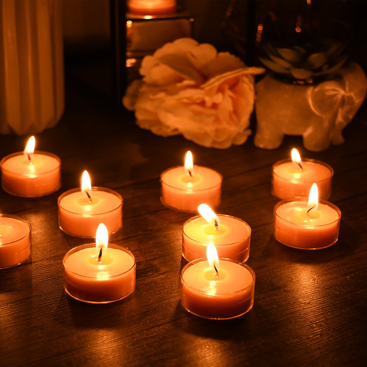 12pk Pumpkin Spice Orange Tealight Candles