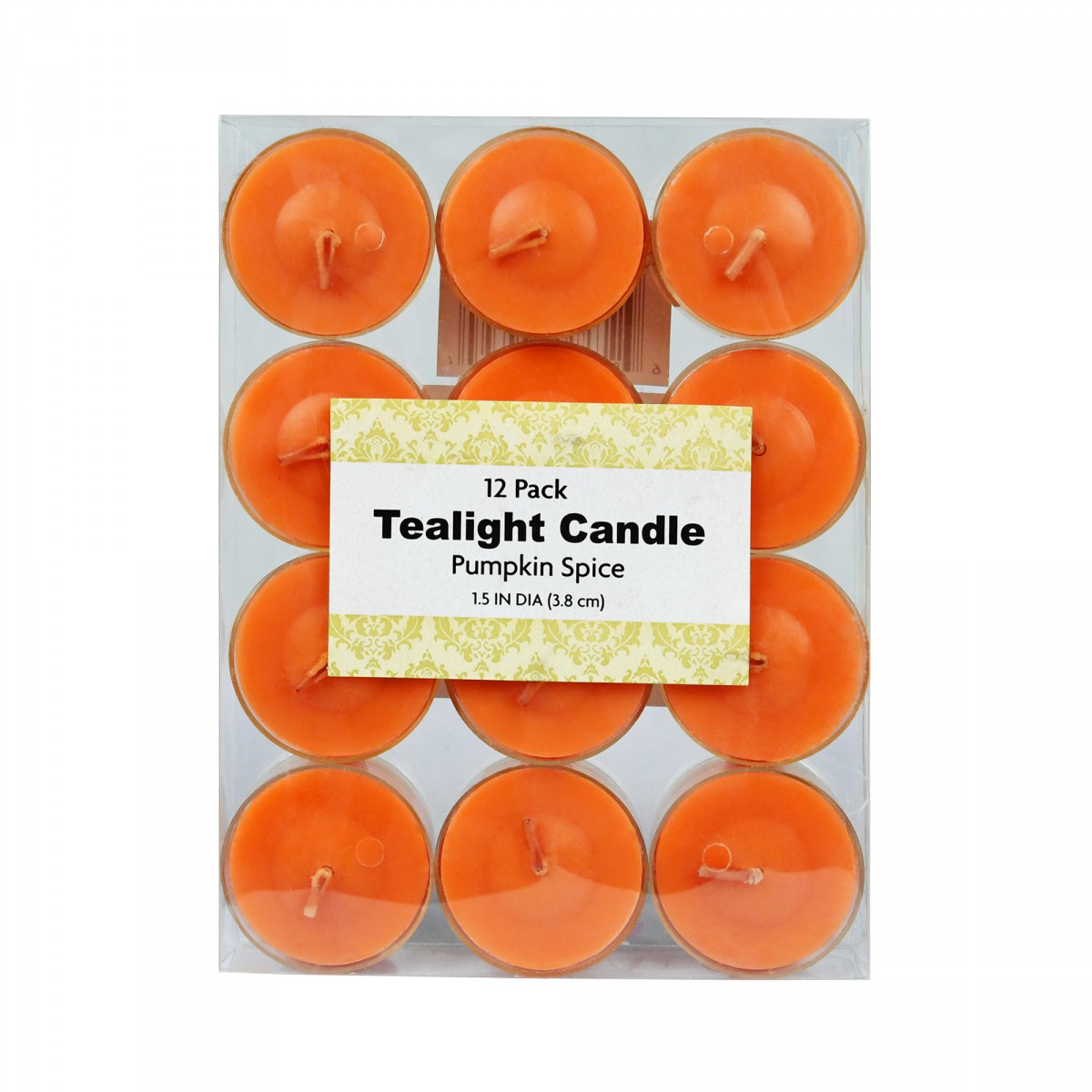 12pk Pumpkin Spice Orange Tealight Candles