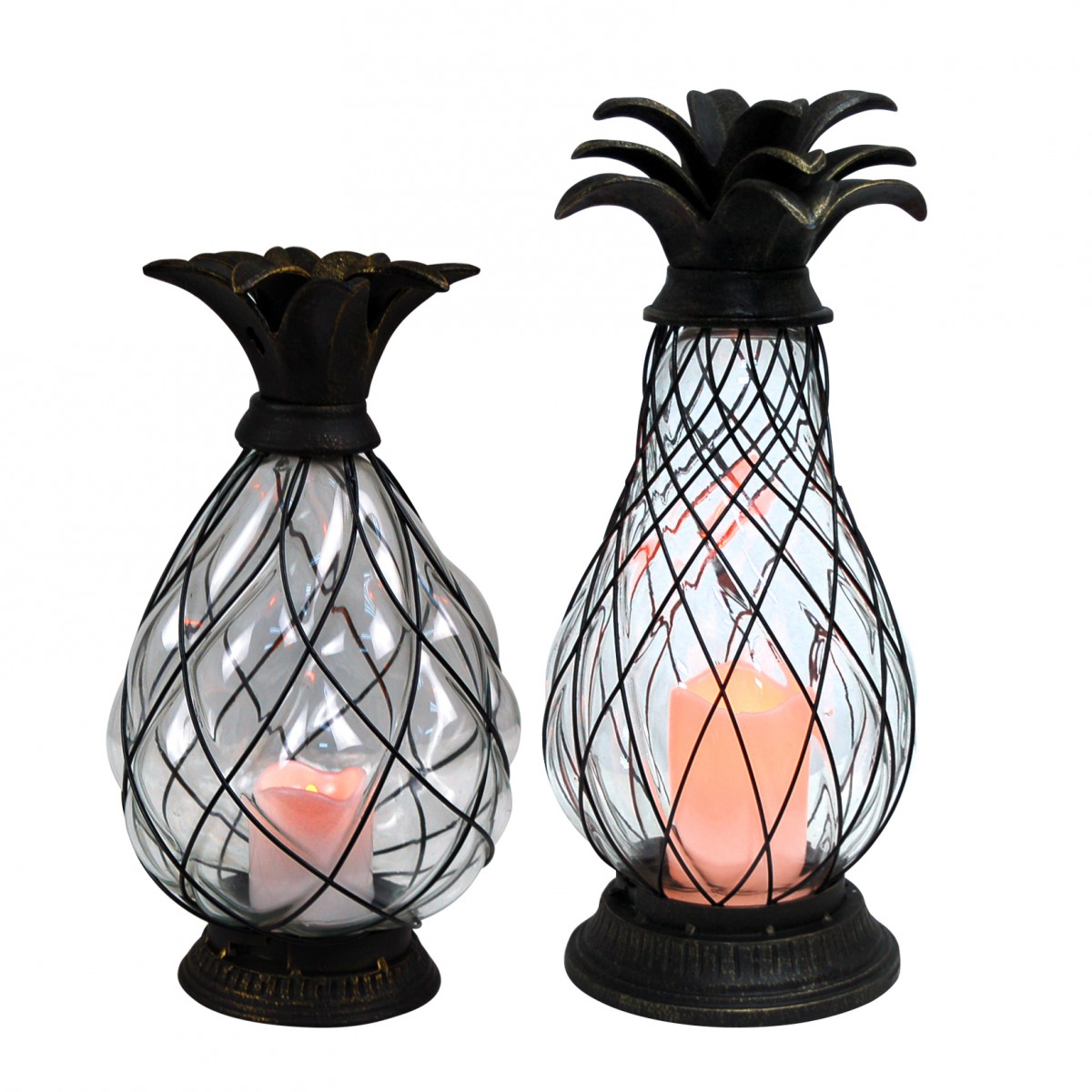 Pineapple lantern with led candle hot sale