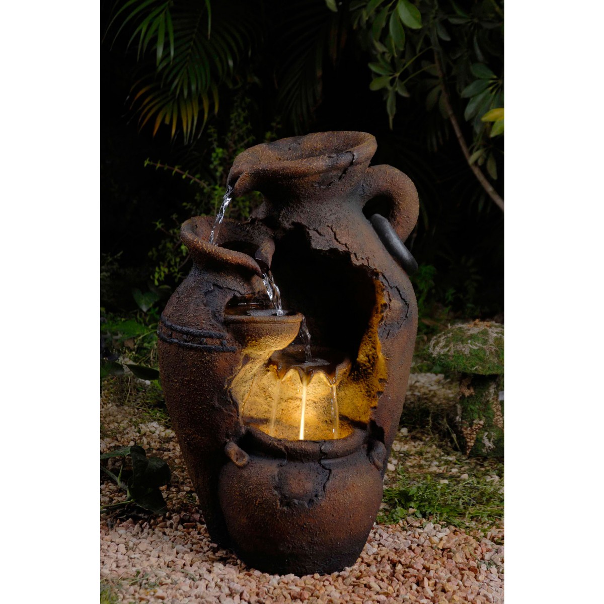 Jeco Old Fashion Pot Outdoor Fountain With Led Light
