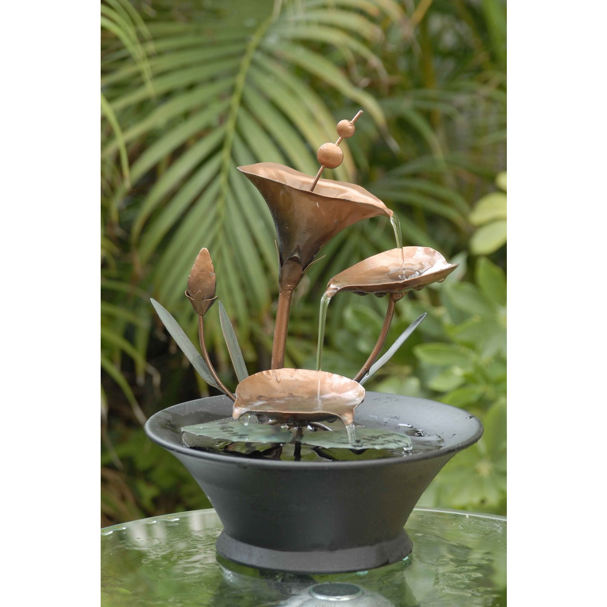 Metal Flower Table Top Fountain