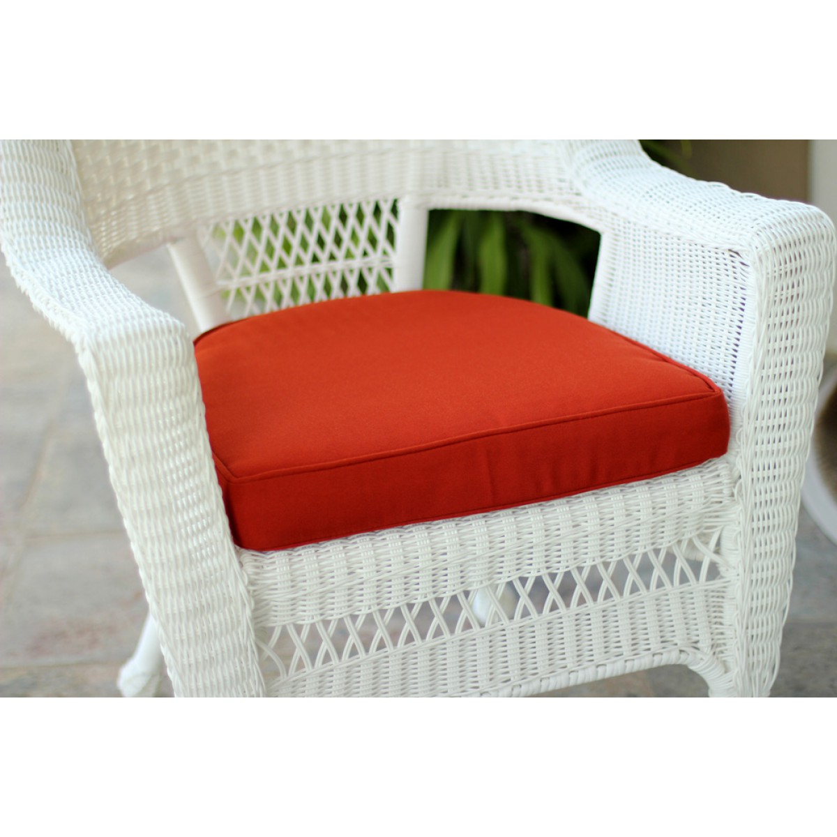 Red wicker chair hot sale cushions