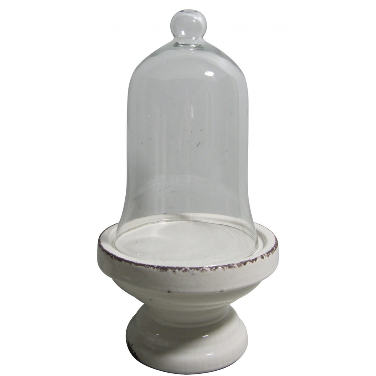 White Glass Dome Pillar Holder
