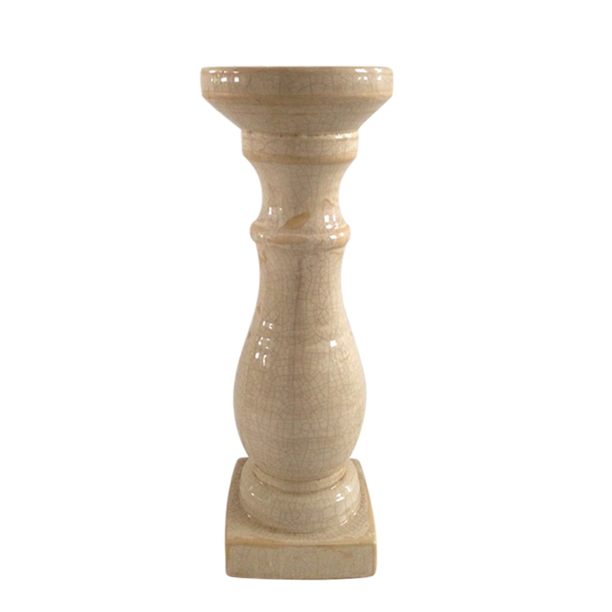 Large Beige Pillar Holder