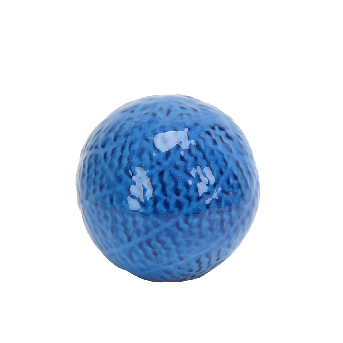 3 7 Inch Decorative Ceramic Spheres Blue