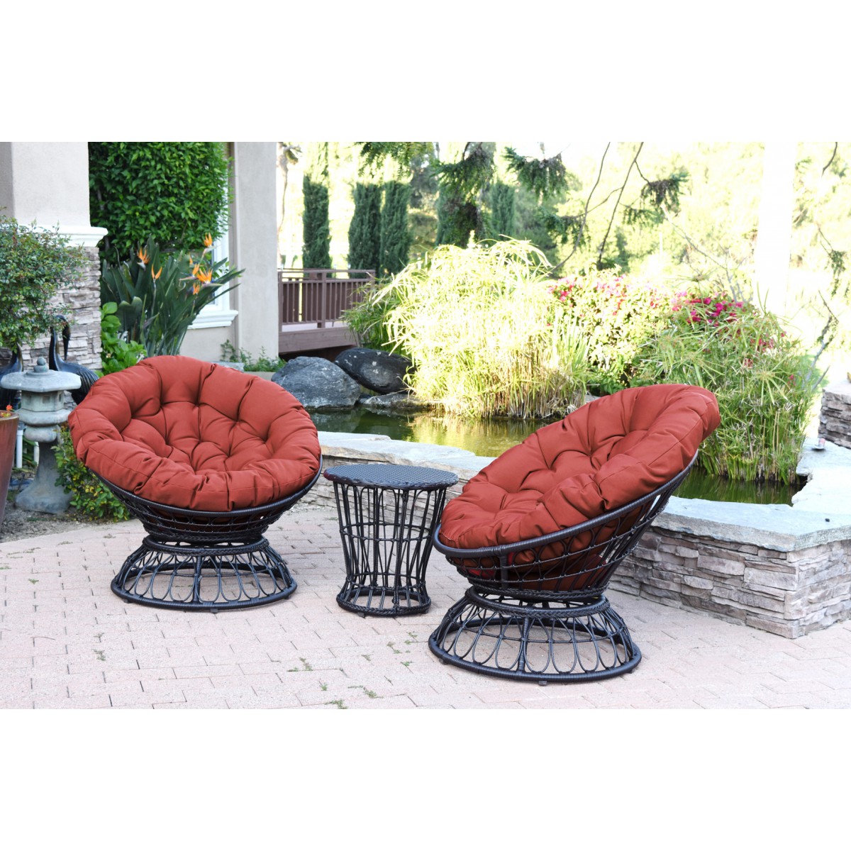 Red papasan 2025 chair