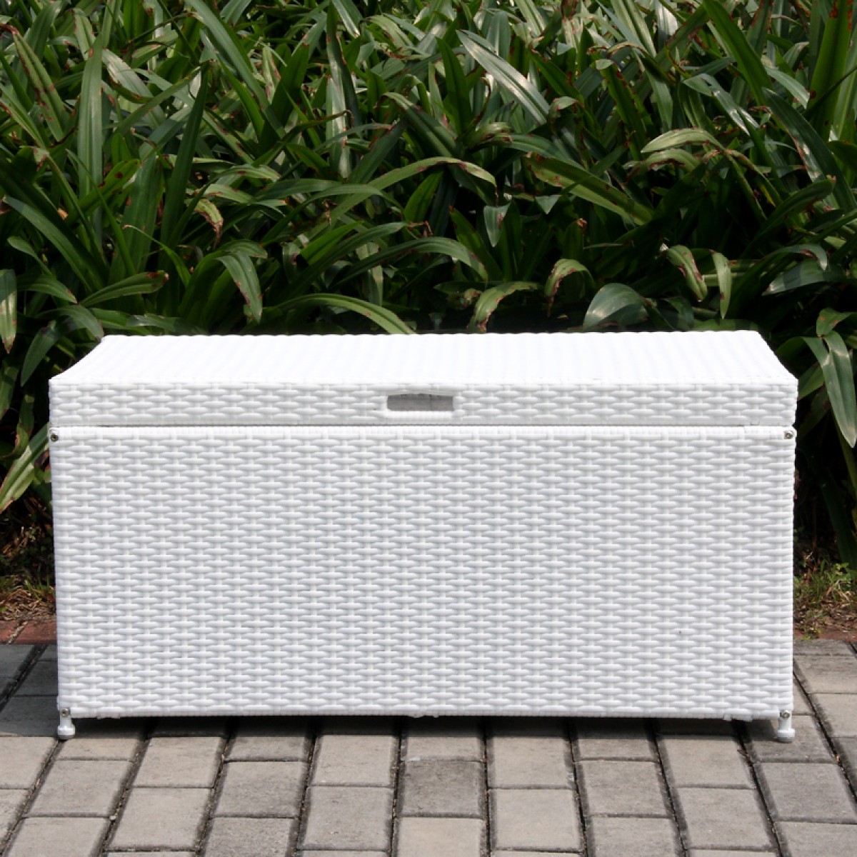 white wicker storage boxes