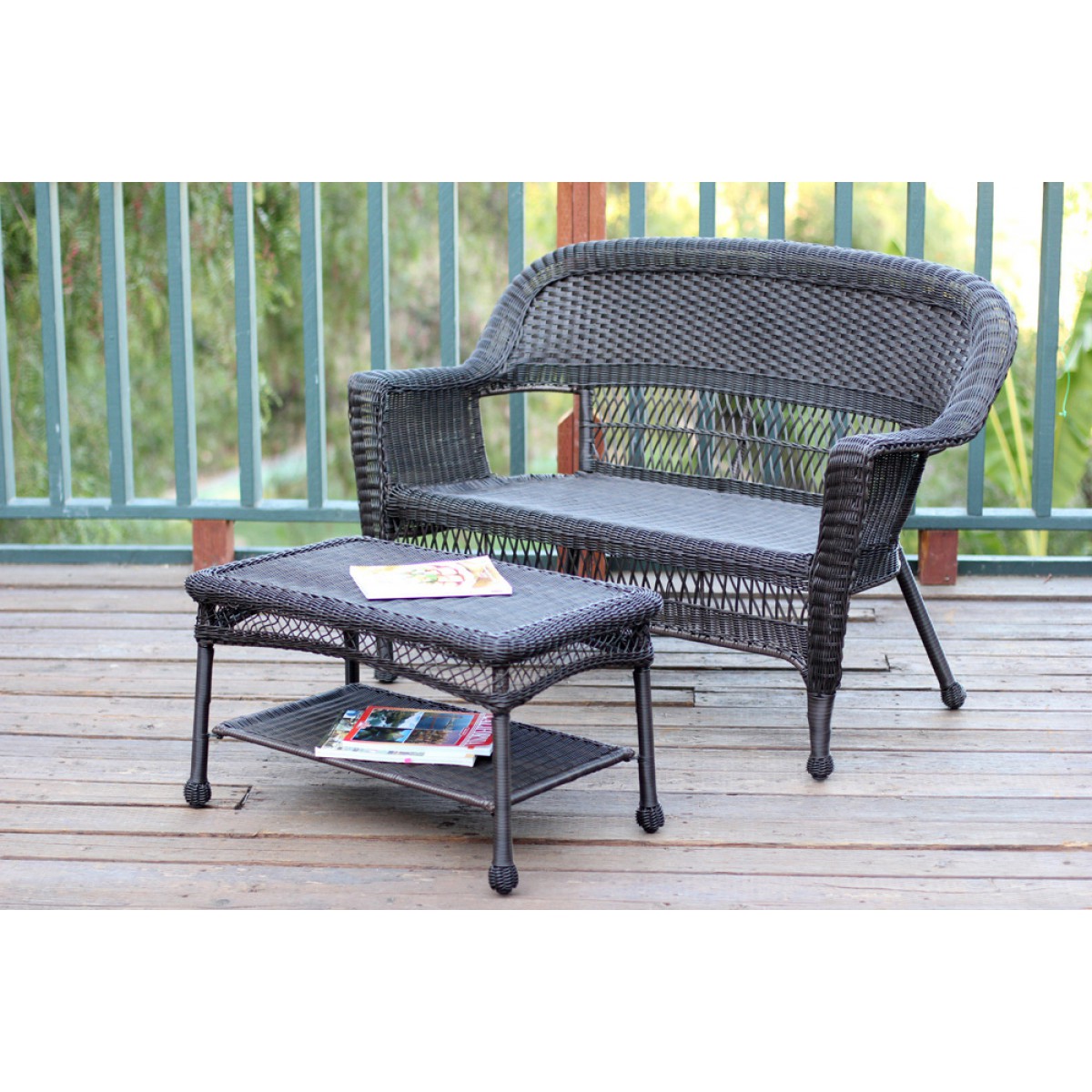 Espresso wicker patio sale furniture