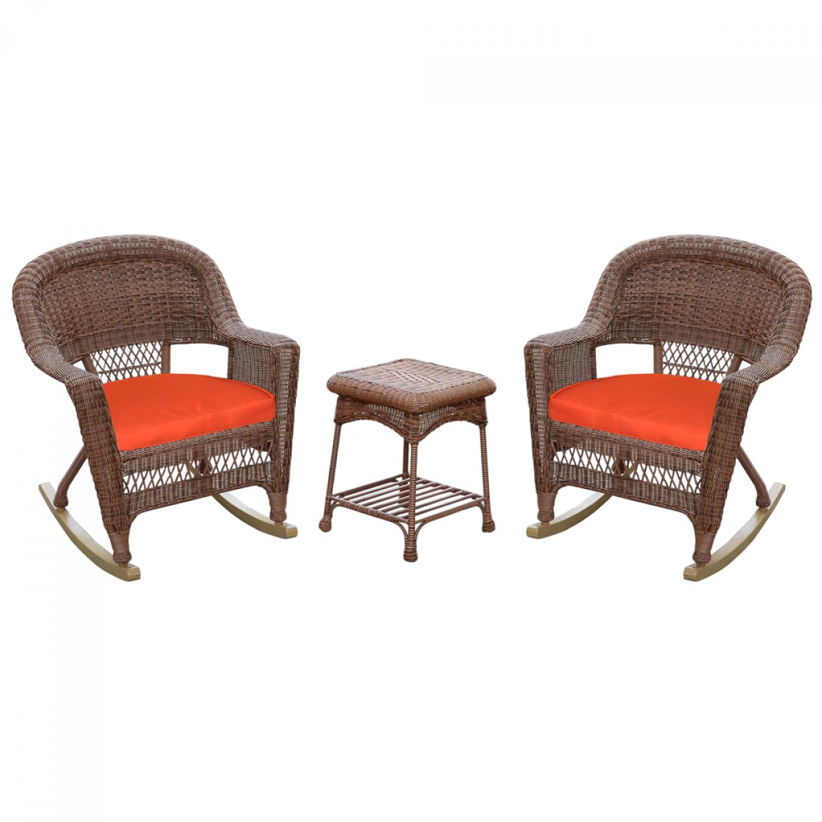 Jeco 3 piece wicker chair set top
