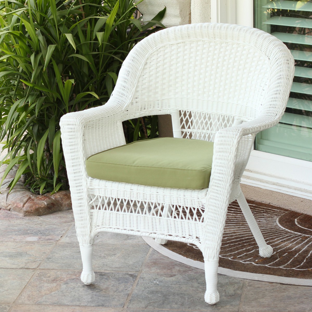 White wicker chair cushions online
