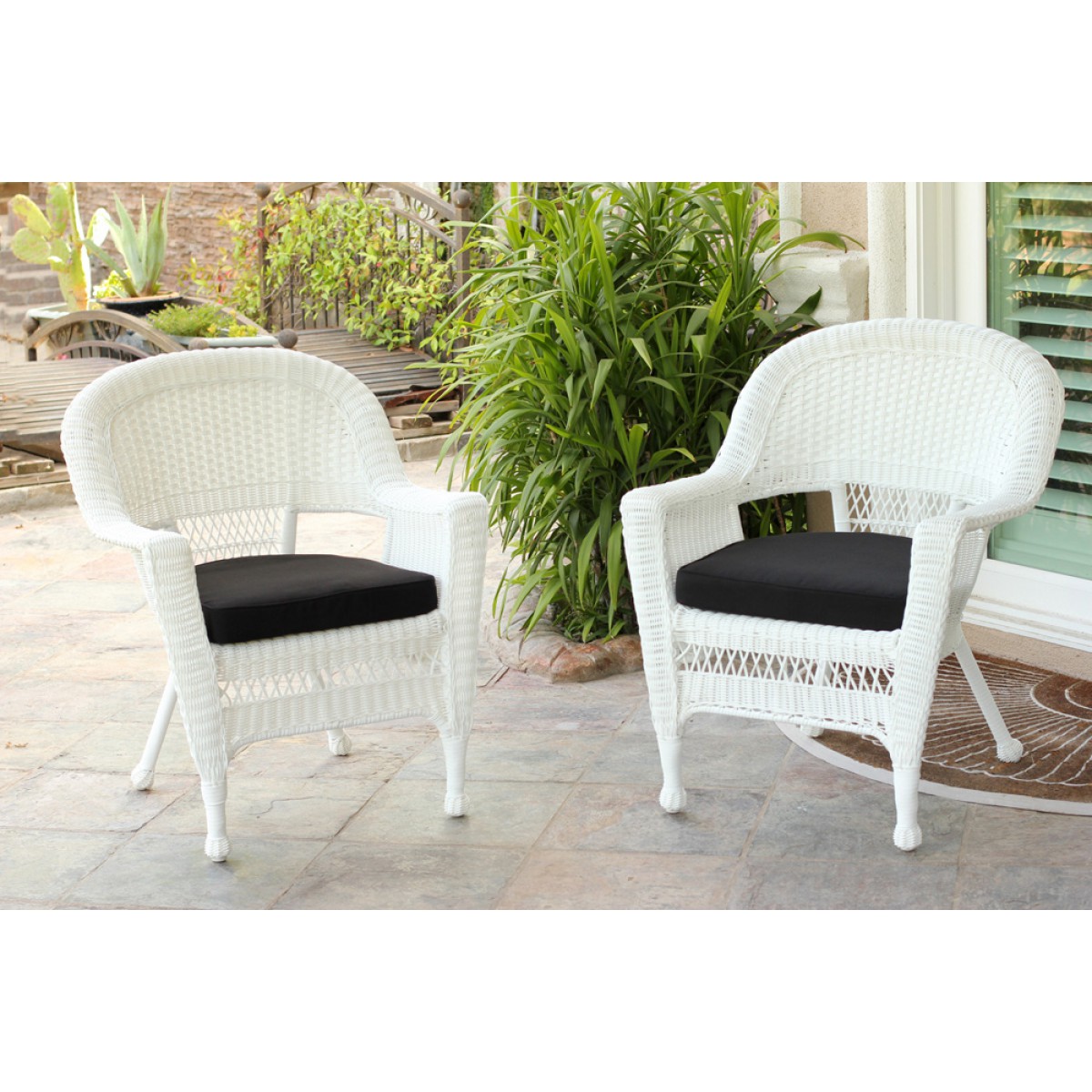 Black and best sale white wicker chair