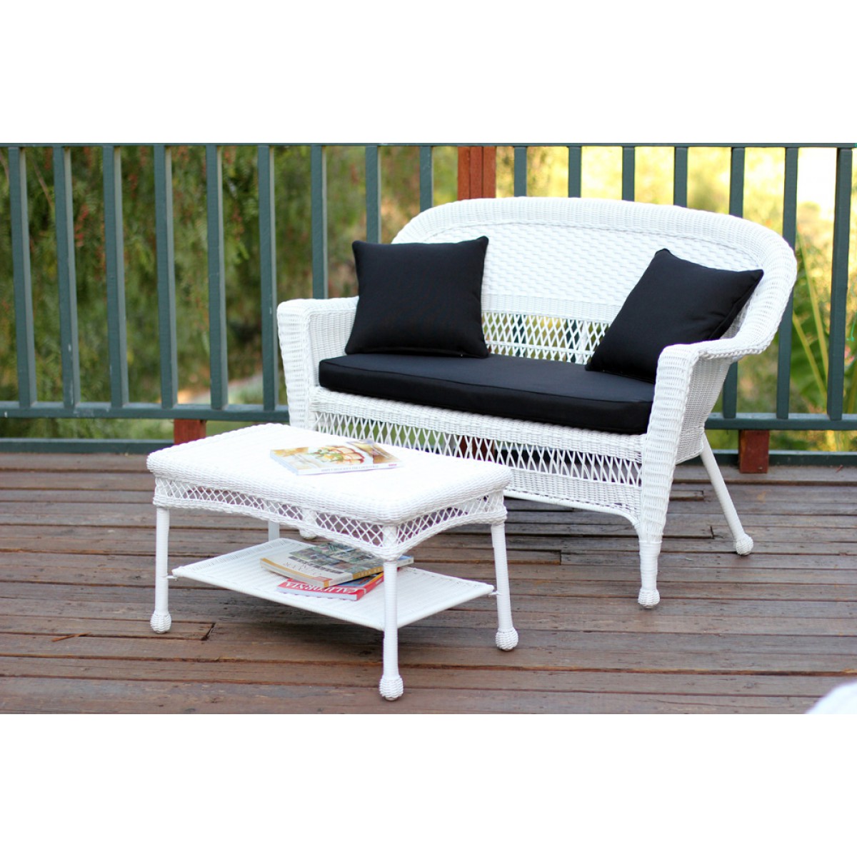 Faux shop wicker loveseat