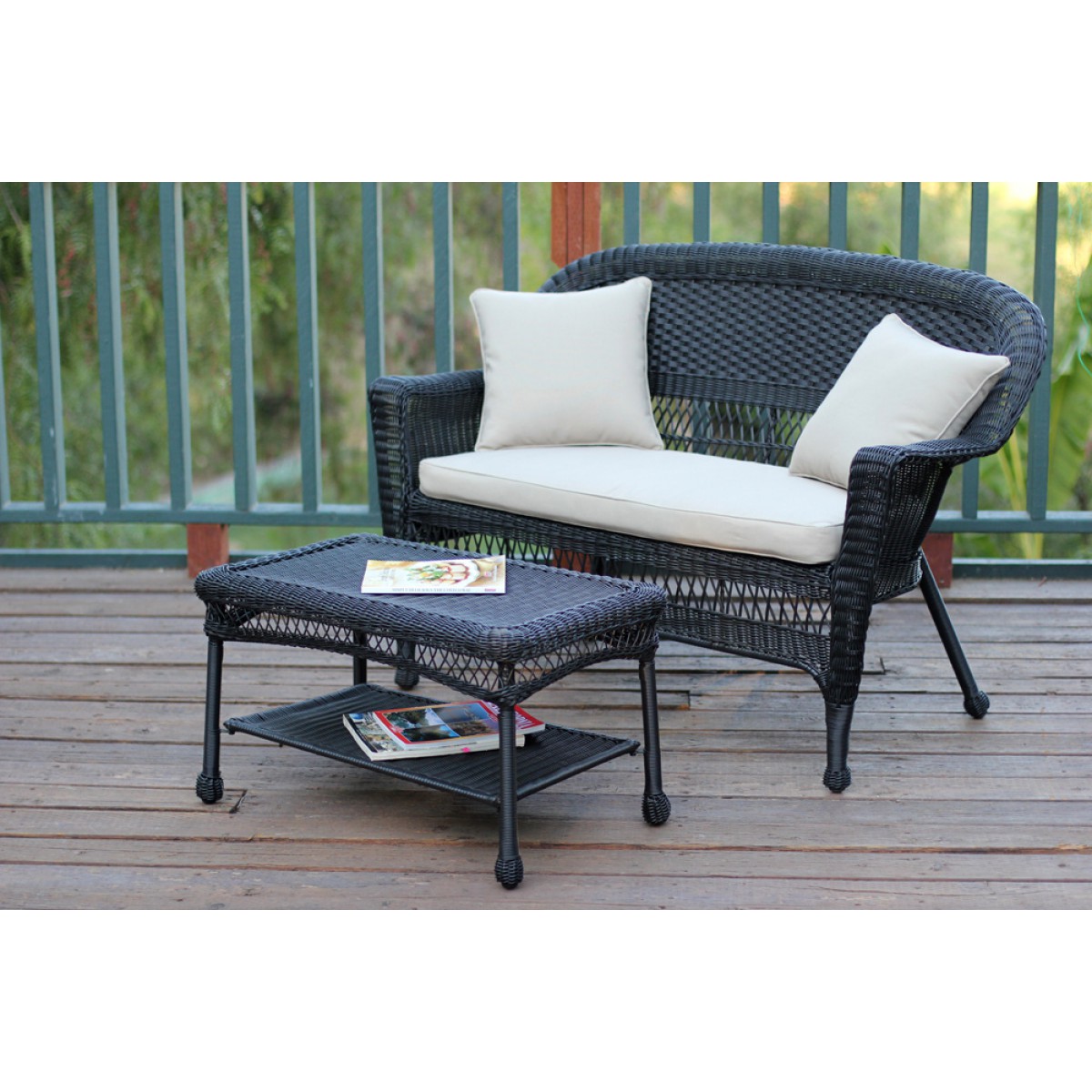 Black and on sale tan patio cushions