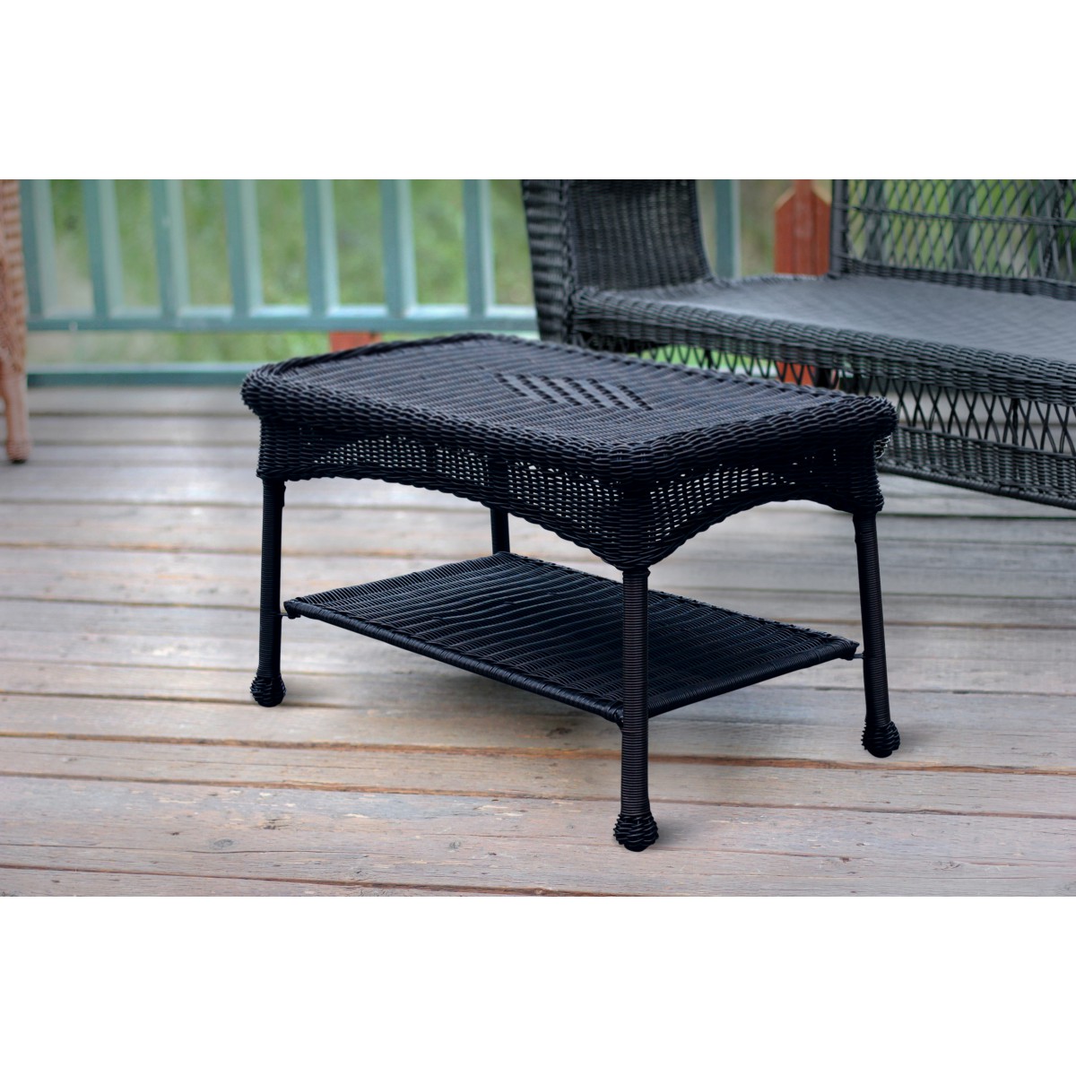 Black wicker outlet table