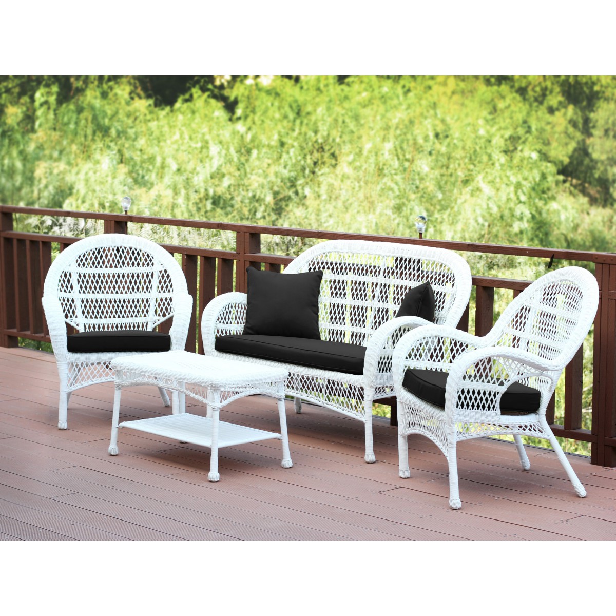 Black and sales white wicker cushions