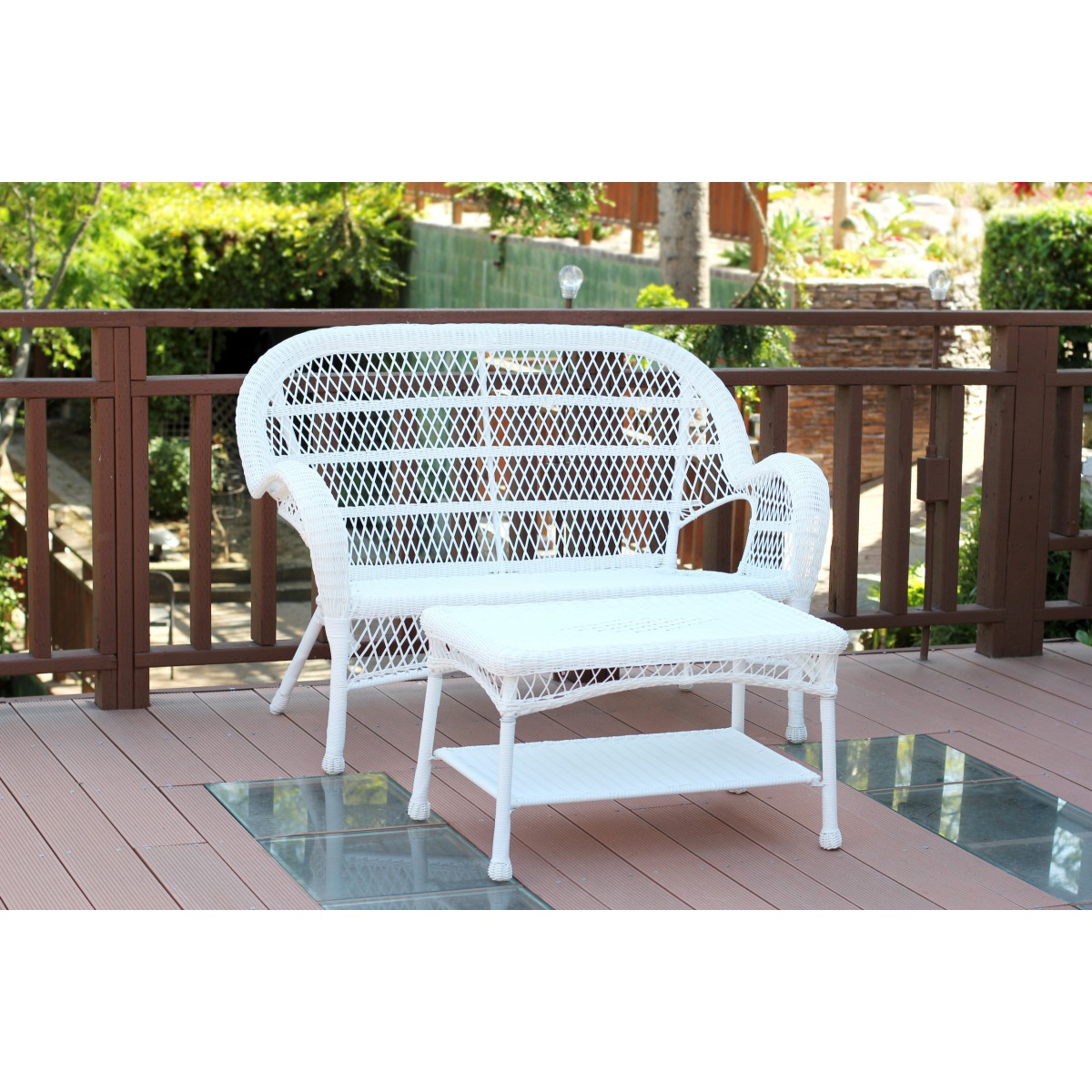 Jeco best sale wicker loveseat