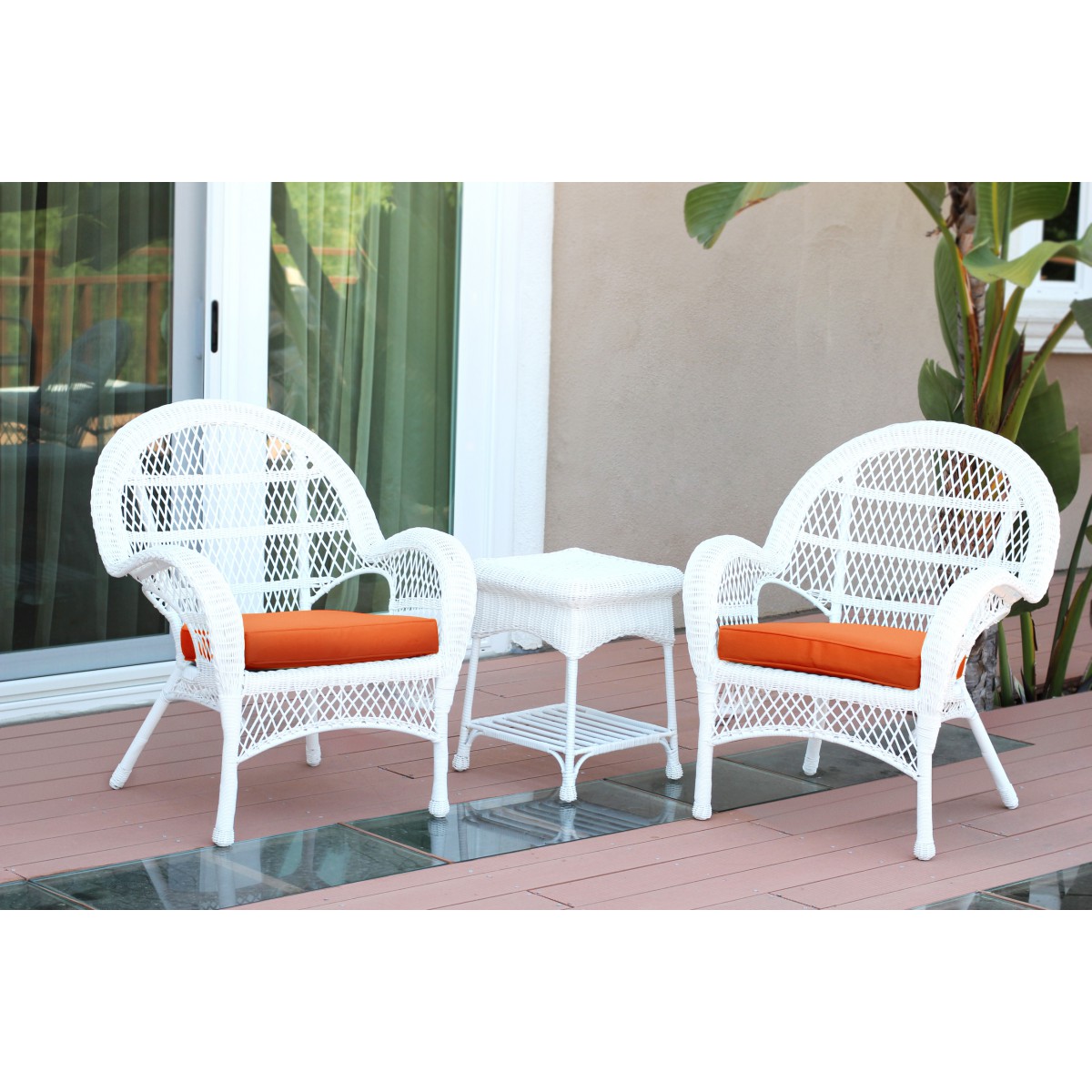 White wicker chair hot sale set