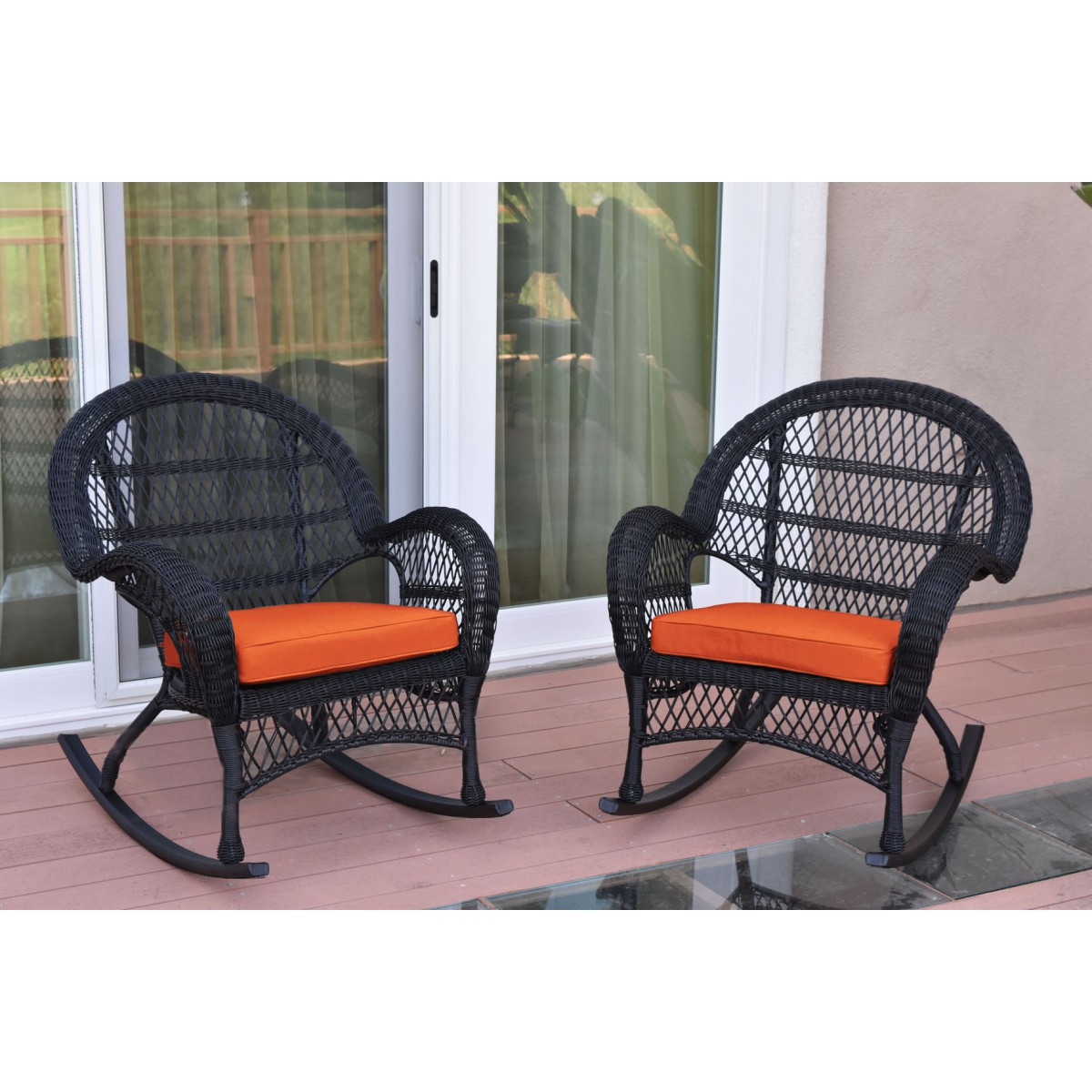 Black wicker rockers sales