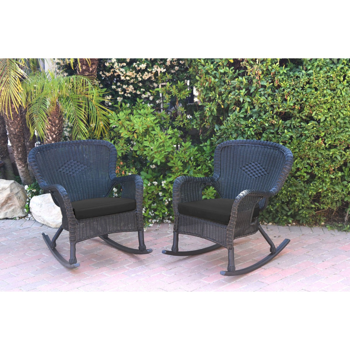 Black sales wicker rockers