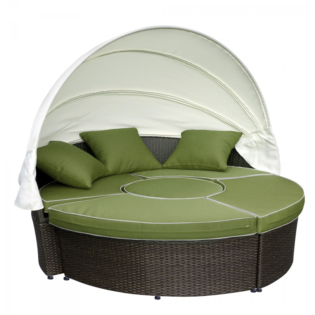 Weather Wicker Sectional Daybed Green Cushions All Weather Wicker Sectional Daybed Green Cushions