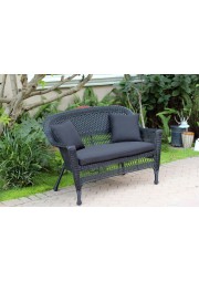 Black wicker outdoor discount loveseat