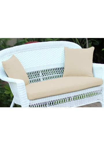 Ivory Loveseat Cushion with Pillows