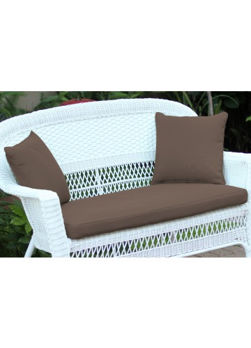 Brown Loveseat Cushion with Pillows