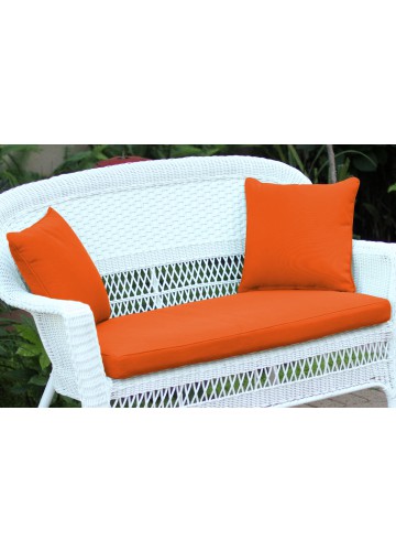 Orange  Loveseat Cushion with Pillows