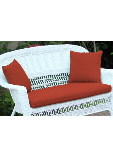 Brick Red Loveseat Cushion with Pillows